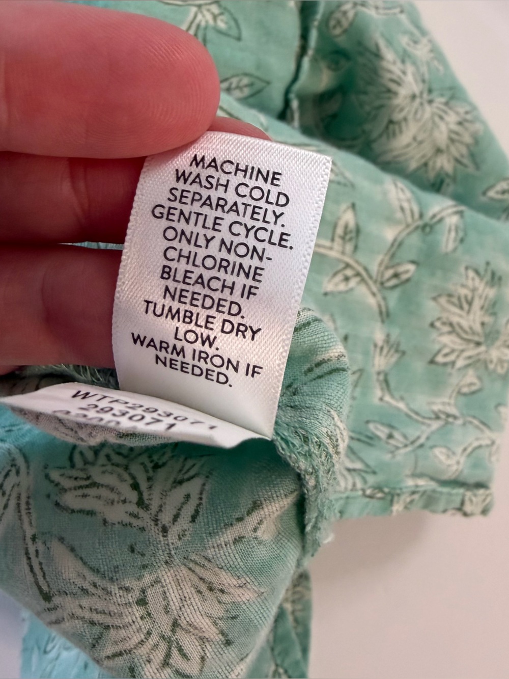 J. Jill Pure Jill Shirt Women Medium Button Front Tunic Aqua Vines Indian Cotton - Picture 6 of 7